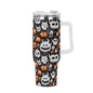 Cute Monster 40oz Stainless Steel Tumbler Gift With White Handle and Straw - DeRose Seasonal