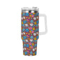 Cute Clouds 40oz Stainless Steel Tumbler Gift With White Handle and Straw - DeRose Seasonal