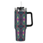 Mystic Woods 40oz Stainless Steel Tumbler Gift With Black Handle and Straw - DeRose Seasonal