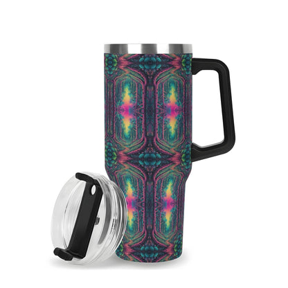 Mystic Woods 40oz Stainless Steel Tumbler Gift With Black Handle and Straw - DeRose Seasonal
