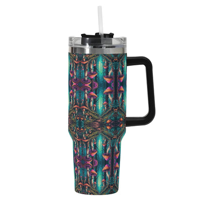 Thirsty Trip 40oz Stainless Steel Tumbler Gift With Black Handle and Straw - DeRose Seasonal