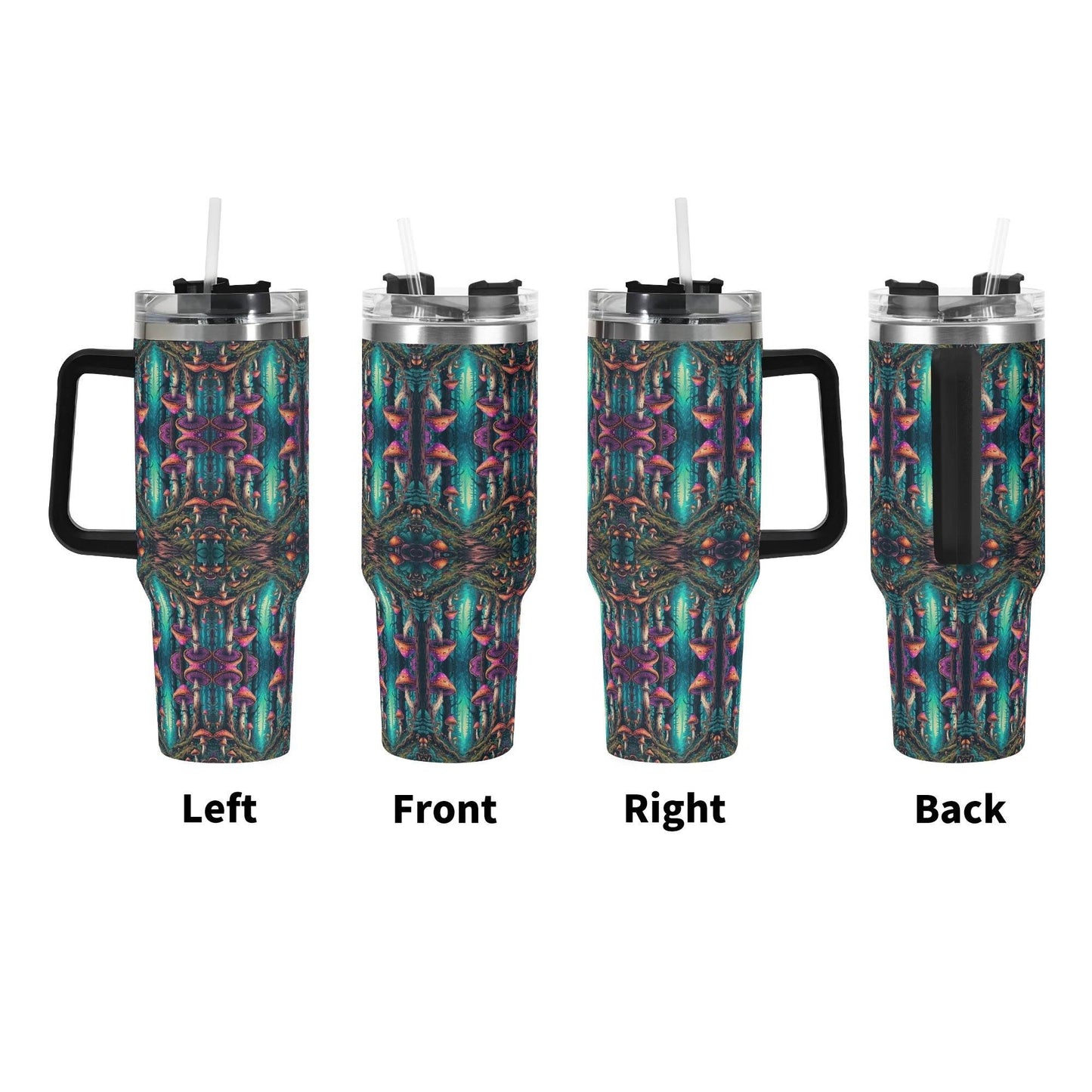 Thirsty Trip 40oz Stainless Steel Tumbler Gift With Black Handle and Straw - DeRose Seasonal