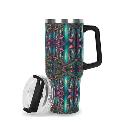 Thirsty Trip 40oz Stainless Steel Tumbler Gift With Black Handle and Straw - DeRose Seasonal