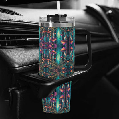 Thirsty Trip 40oz Stainless Steel Tumbler Gift With Black Handle and Straw - DeRose Seasonal
