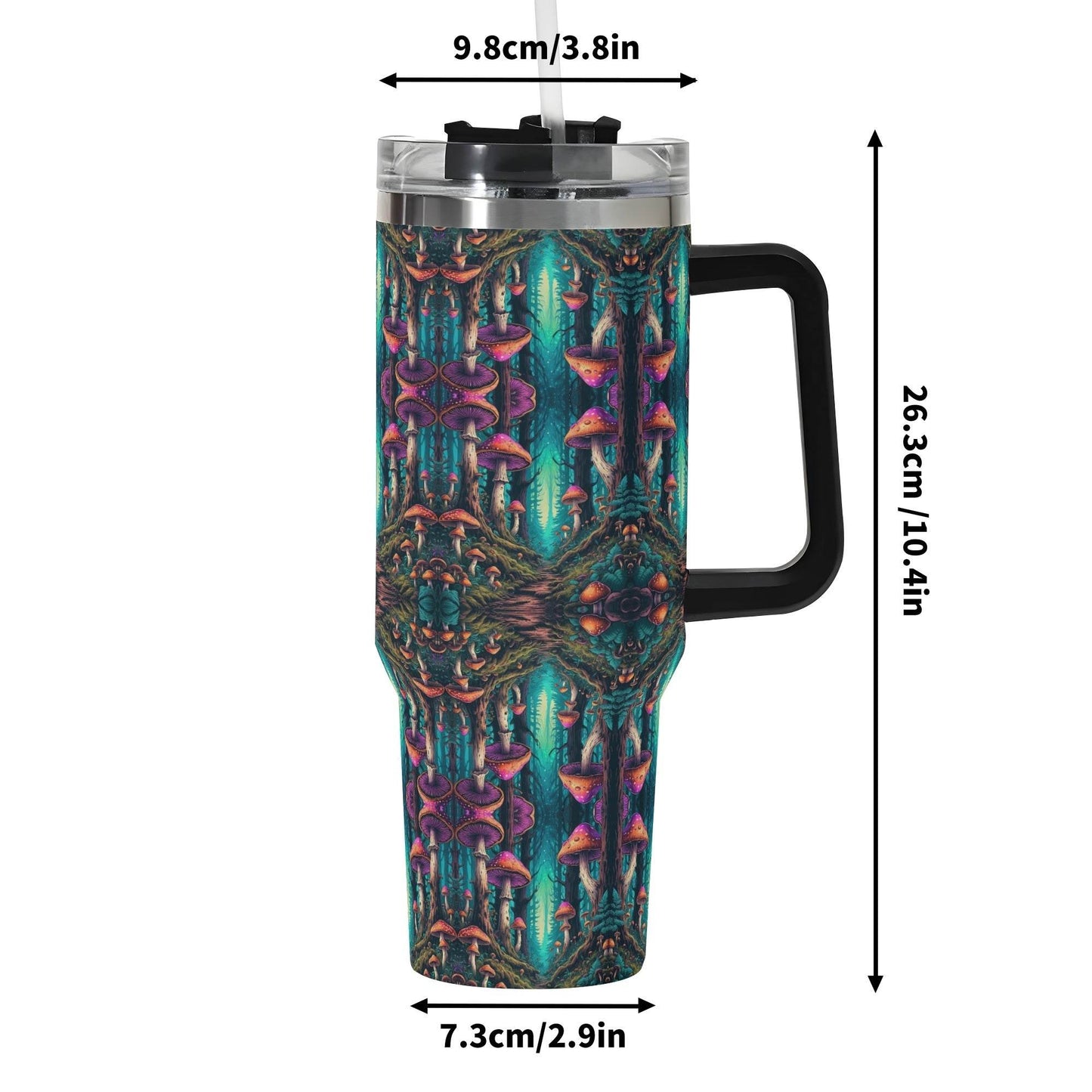 Thirsty Trip 40oz Stainless Steel Tumbler Gift With Black Handle and Straw - DeRose Seasonal