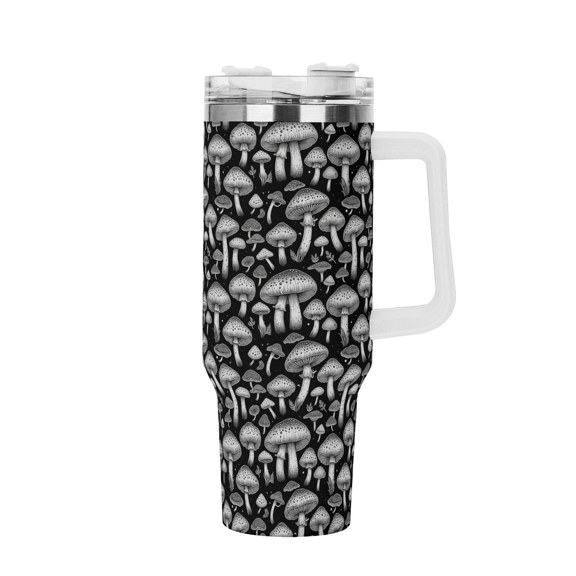White Caps 40oz Stainless Steel Tumbler Gift With White Handle and Straw - DeRose Seasonal
