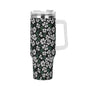 White Clover 40oz Stainless Steel Tumbler Gift With White Handle and Straw - DeRose Seasonal