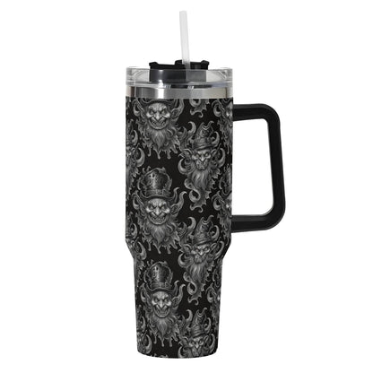 Demon Leprechaun 40oz Stainless Steel Tumbler Gift With Black Handle and Straw - DeRose Seasonal