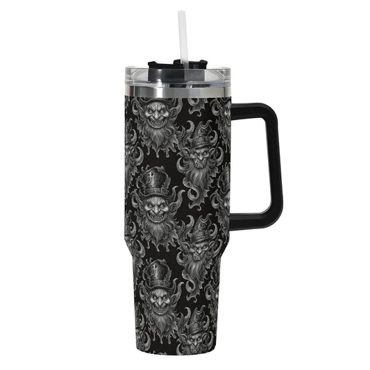 Demon Leprechaun 40oz Stainless Steel Tumbler Gift With Black Handle and Straw - DeRose Seasonal
