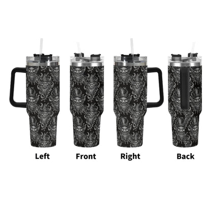 Demon Leprechaun 40oz Stainless Steel Tumbler Gift With Black Handle and Straw - DeRose Seasonal