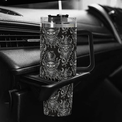 Demon Leprechaun 40oz Stainless Steel Tumbler Gift With Black Handle and Straw - DeRose Seasonal