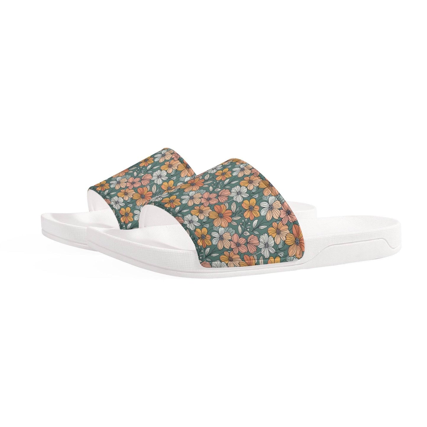 Pastel Flowers Women's Slide Sandals - DeRose Seasonal