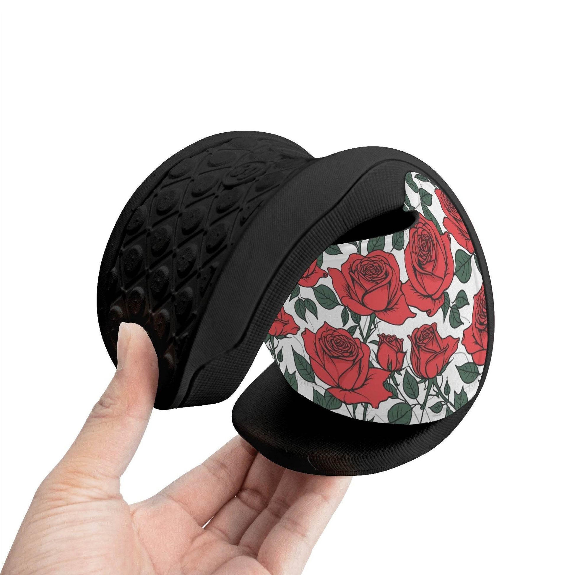 Red Leafy Roses Men's Slide Sandals - DeRose Seasonal