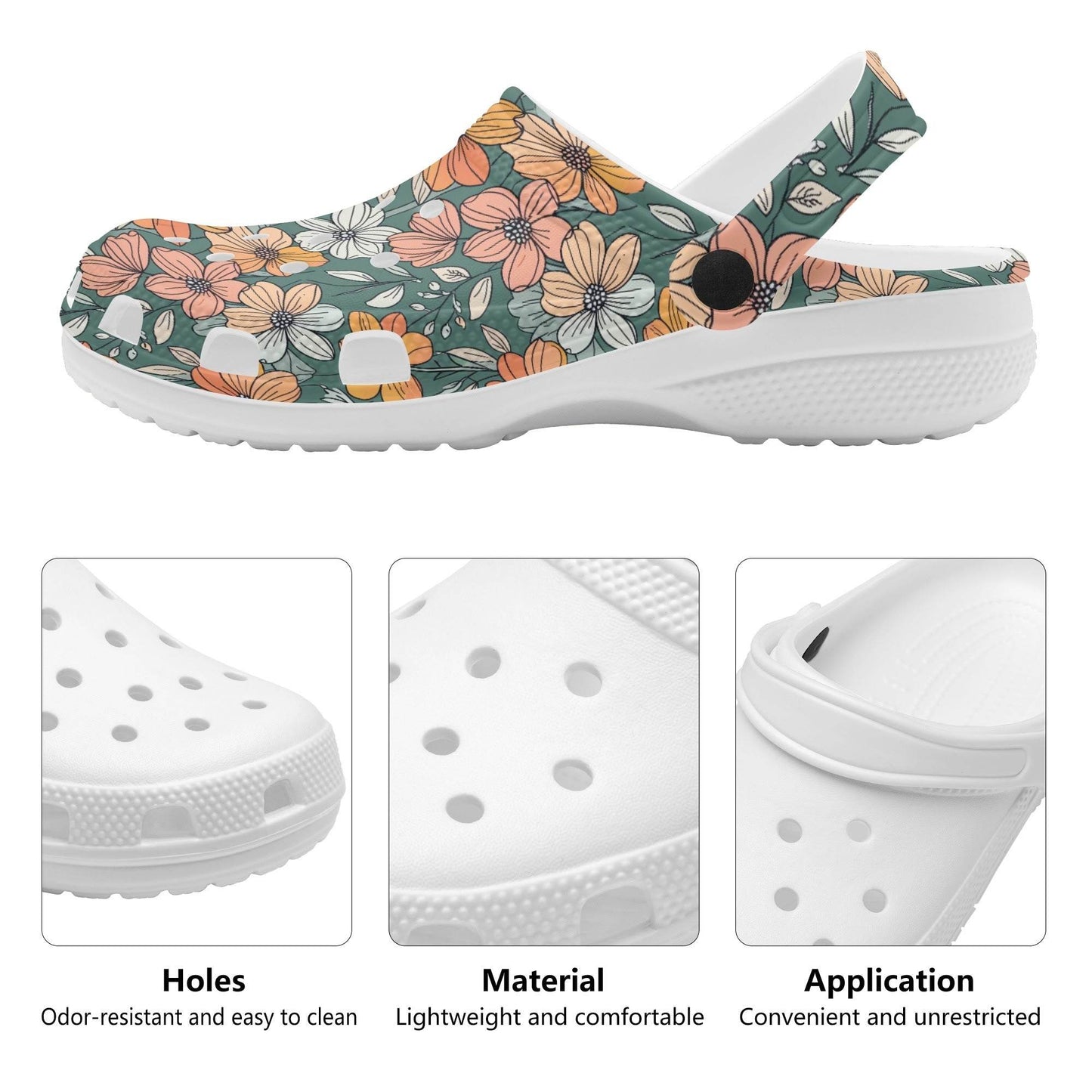 Pastel Flowers Women's Vented Sandals - DeRose Seasonal