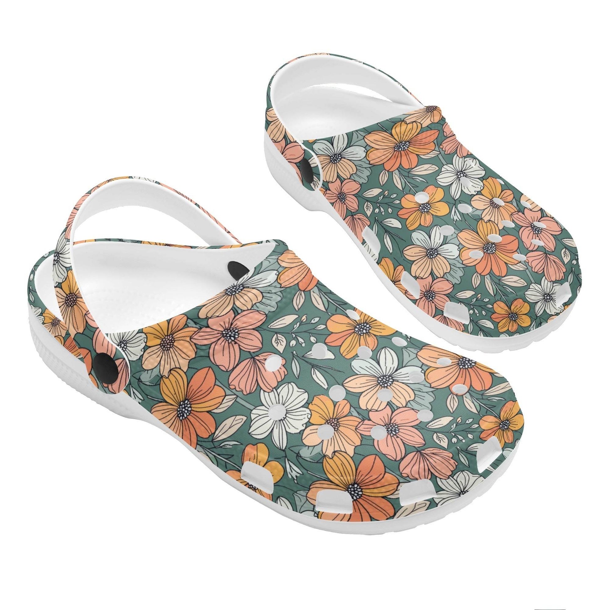 Pastel Flowers Women's Vented Sandals - DeRose Seasonal