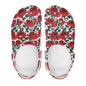 Red Leafy Roses Women's Vented Sandals - DeRose Seasonal