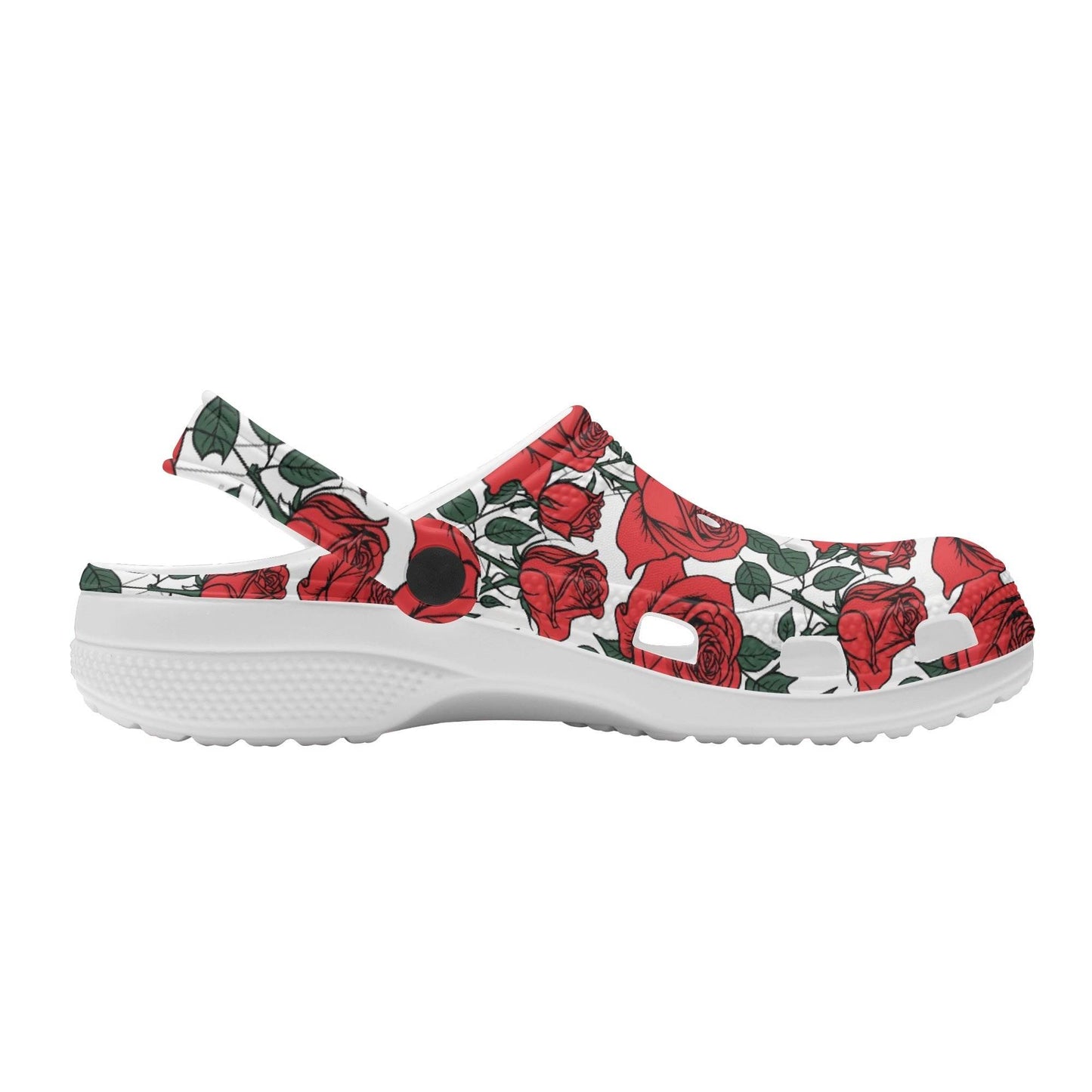 Red Leafy Roses Women's Vented Sandals - DeRose Seasonal