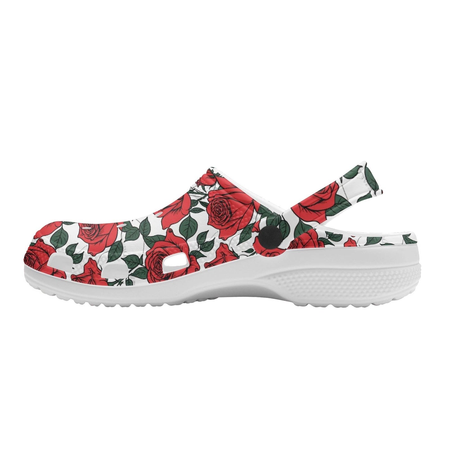 Red Leafy Roses Women's Vented Sandals - DeRose Seasonal