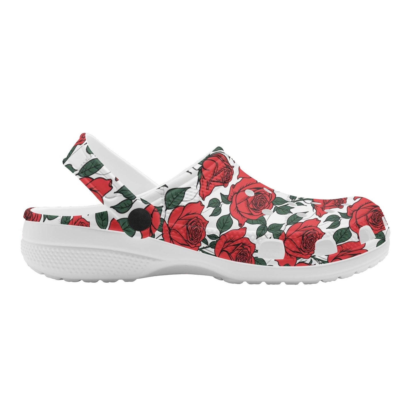 Red Leafy Roses Women's Vented Sandals - DeRose Seasonal