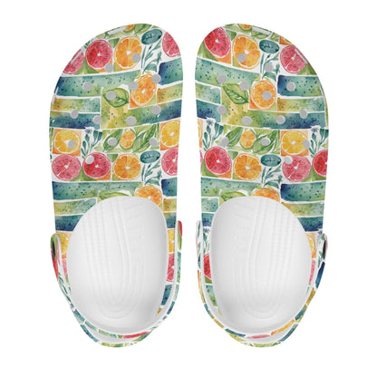 Watercolor Fruit Women's Vented Sandals - DeRose Seasonal