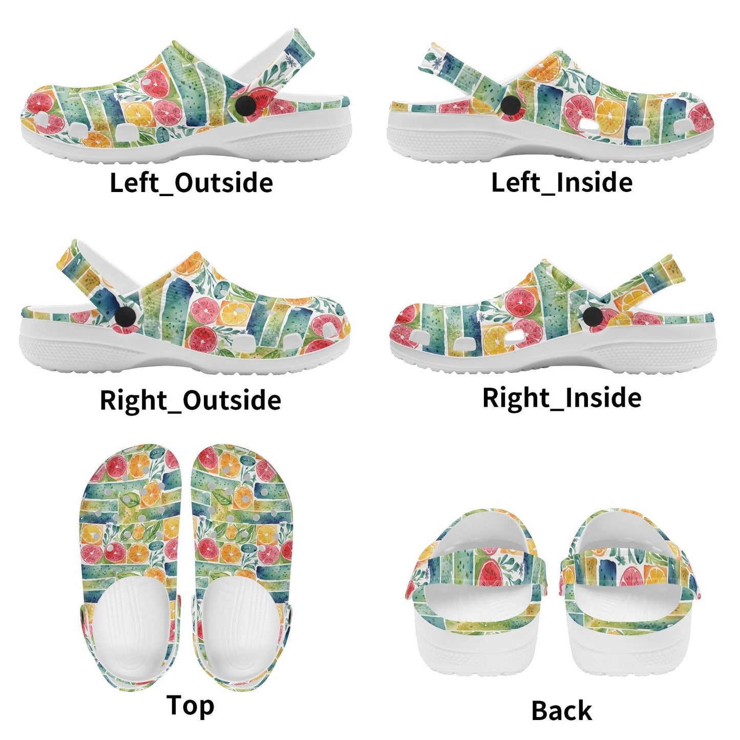 Watercolor Fruit Women's Vented Sandals - DeRose Seasonal