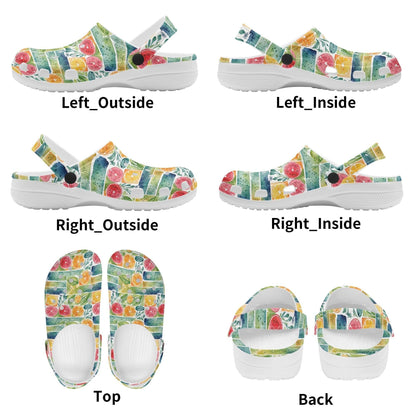 Watercolor Fruit Women's Vented Sandals - DeRose Seasonal