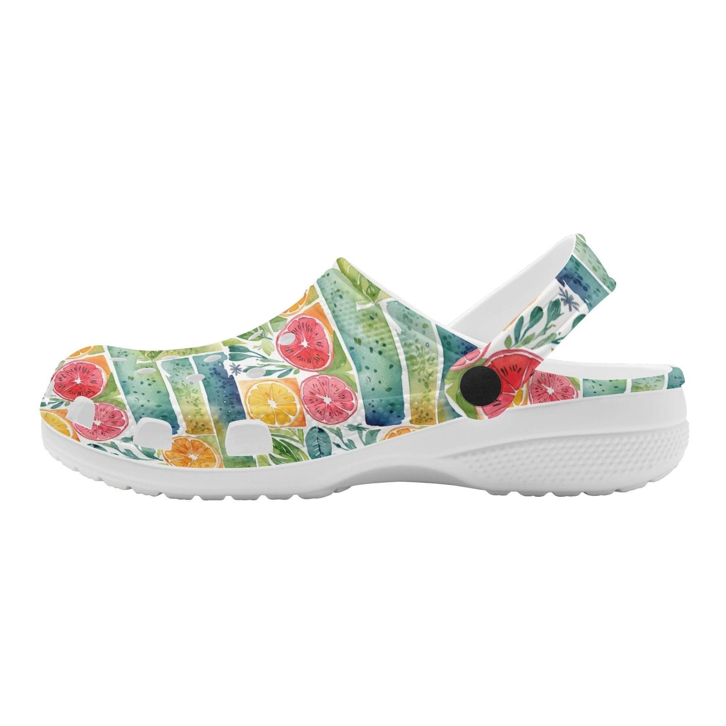Watercolor Fruit Women's Vented Sandals - DeRose Seasonal