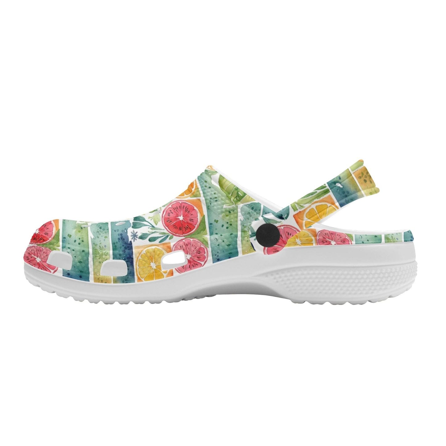 Watercolor Fruit Women's Vented Sandals - DeRose Seasonal