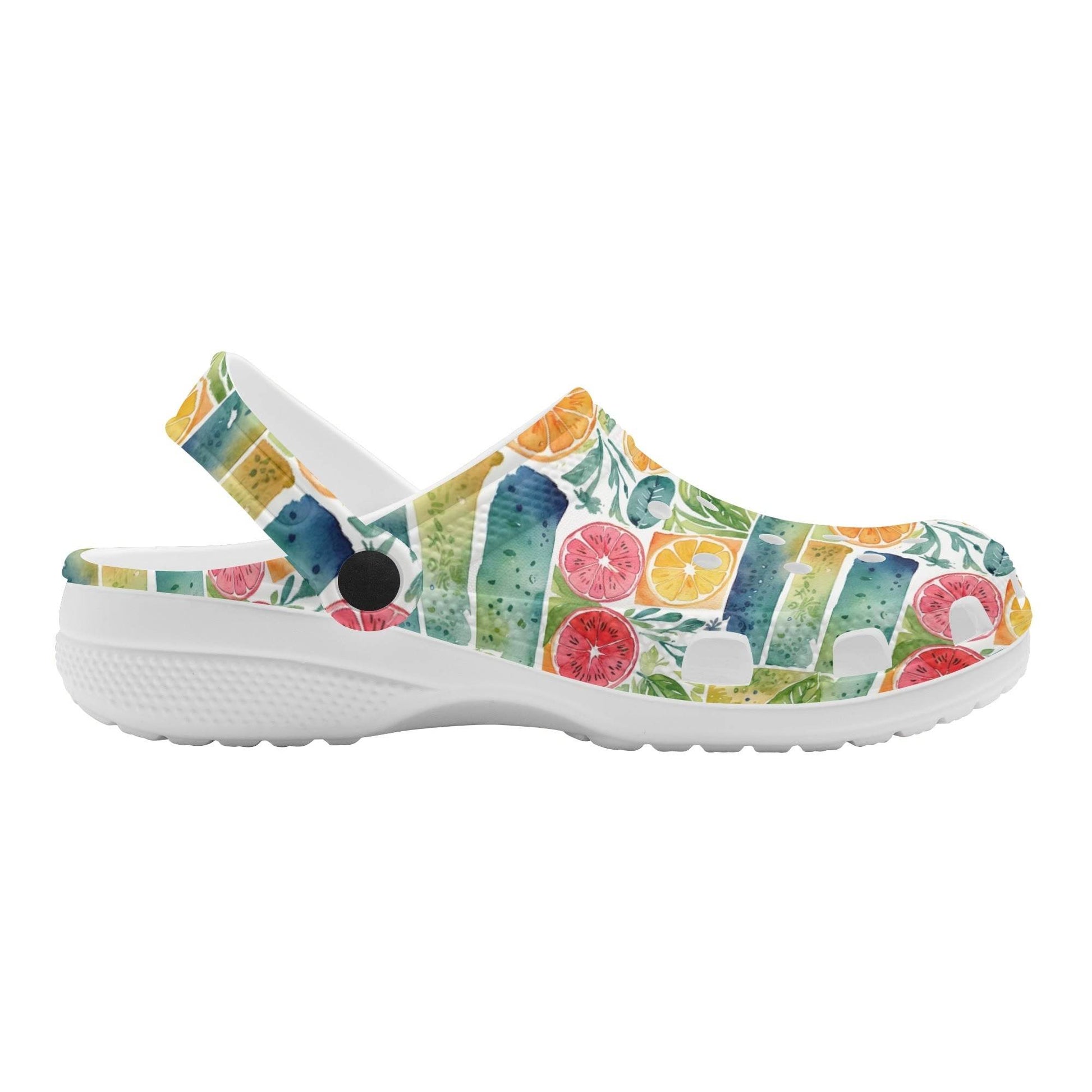 Watercolor Fruit Women's Vented Sandals - DeRose Seasonal