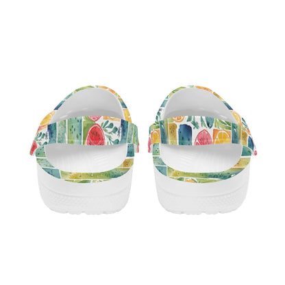 Watercolor Fruit Women's Vented Sandals - DeRose Seasonal