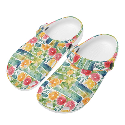 Watercolor Fruit Women's Vented Sandals - DeRose Seasonal