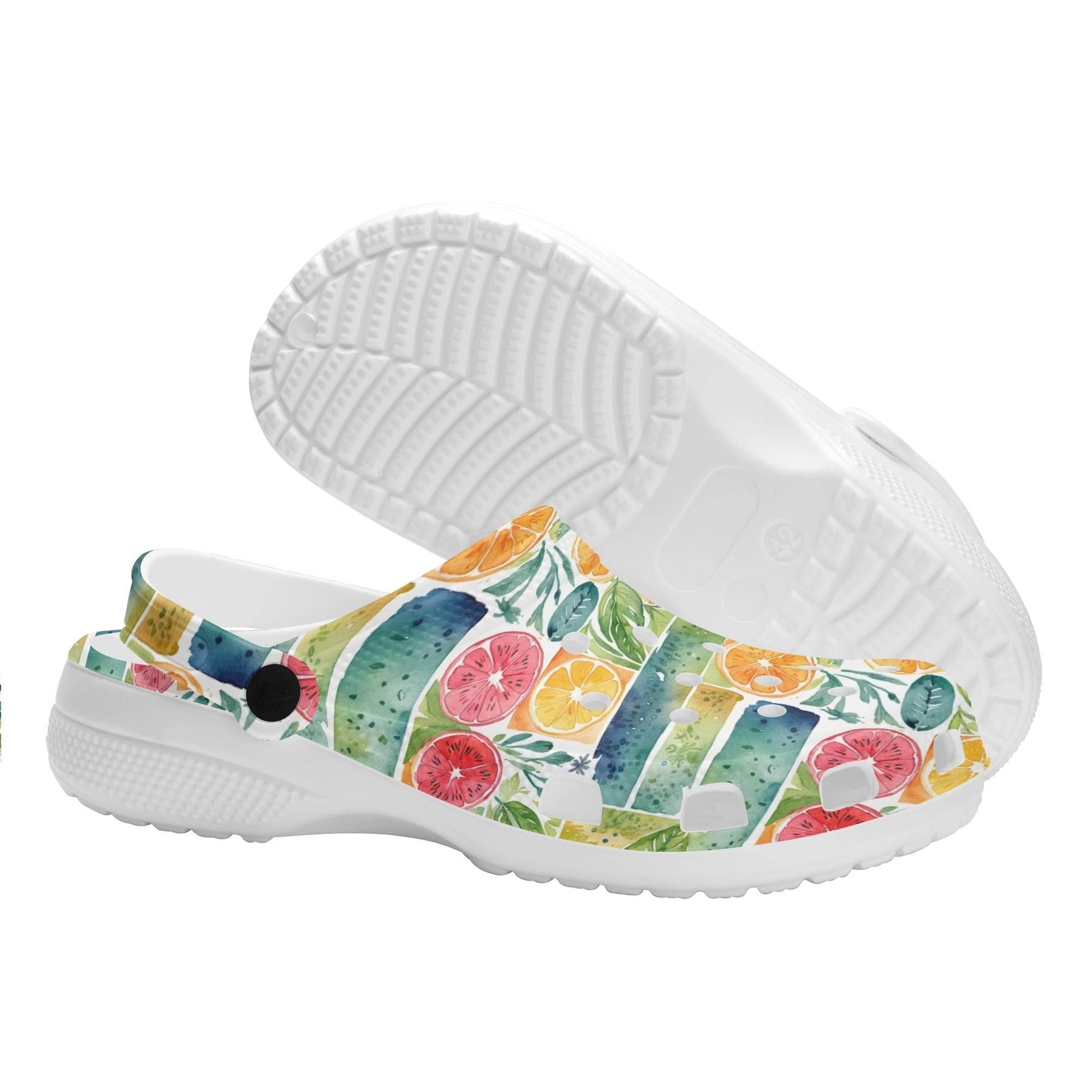 Watercolor Fruit Women's Vented Sandals - DeRose Seasonal