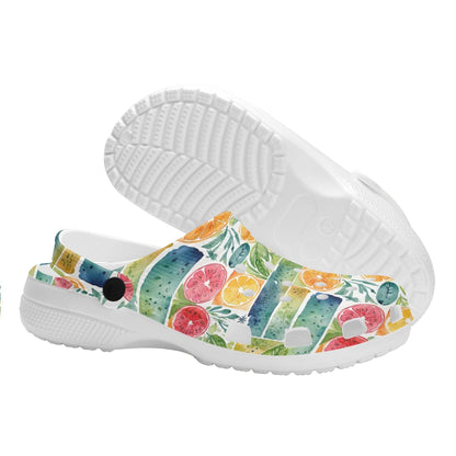 Watercolor Fruit Women's Vented Sandals - DeRose Seasonal