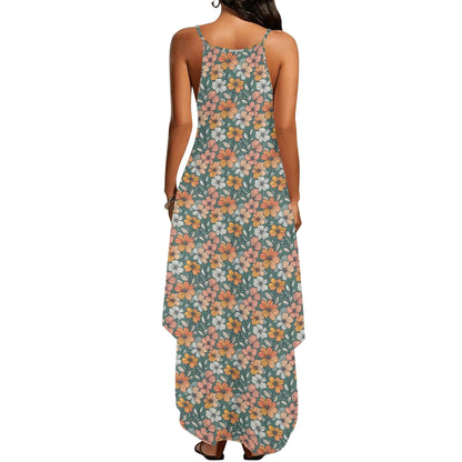 Pastel Flowers Women's Elegant Sleeveless Evening Dress - DeRose Seasonal