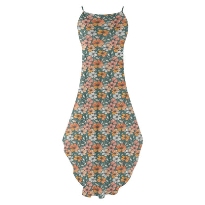 Pastel Flowers Women's Elegant Sleeveless Evening Dress - DeRose Seasonal