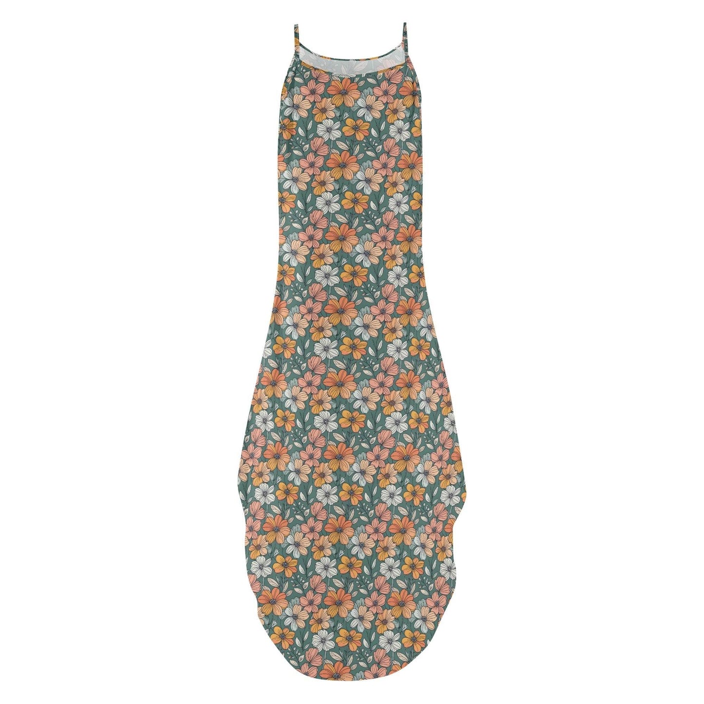 Pastel Flowers Women's Elegant Sleeveless Evening Dress - DeRose Seasonal