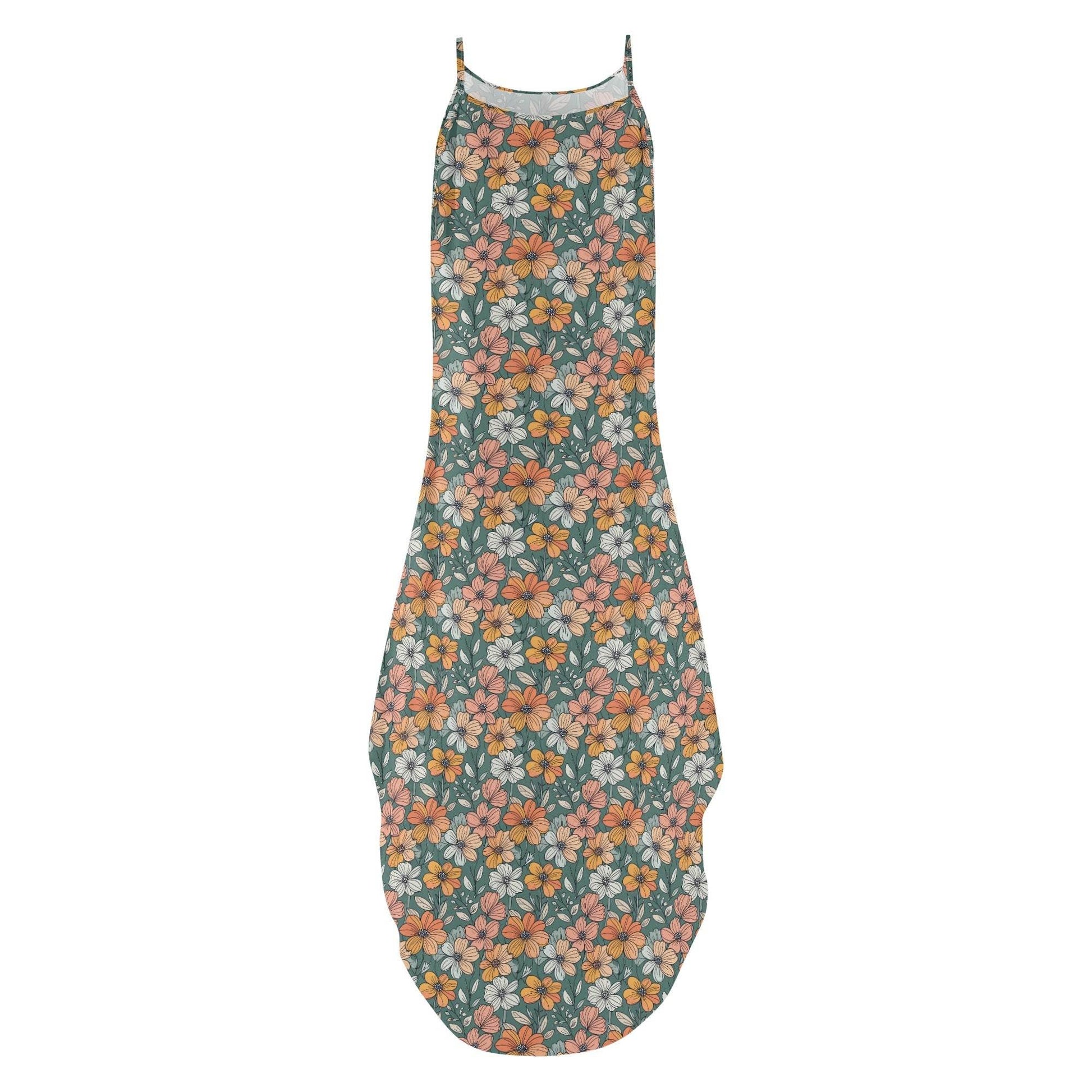 Pastel Flowers Women's Elegant Sleeveless Evening Dress - DeRose Seasonal