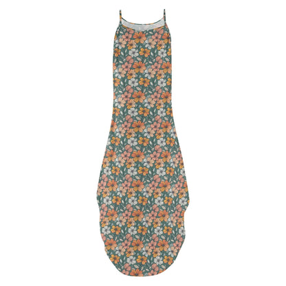 Pastel Flowers Women's Elegant Sleeveless Evening Dress - DeRose Seasonal