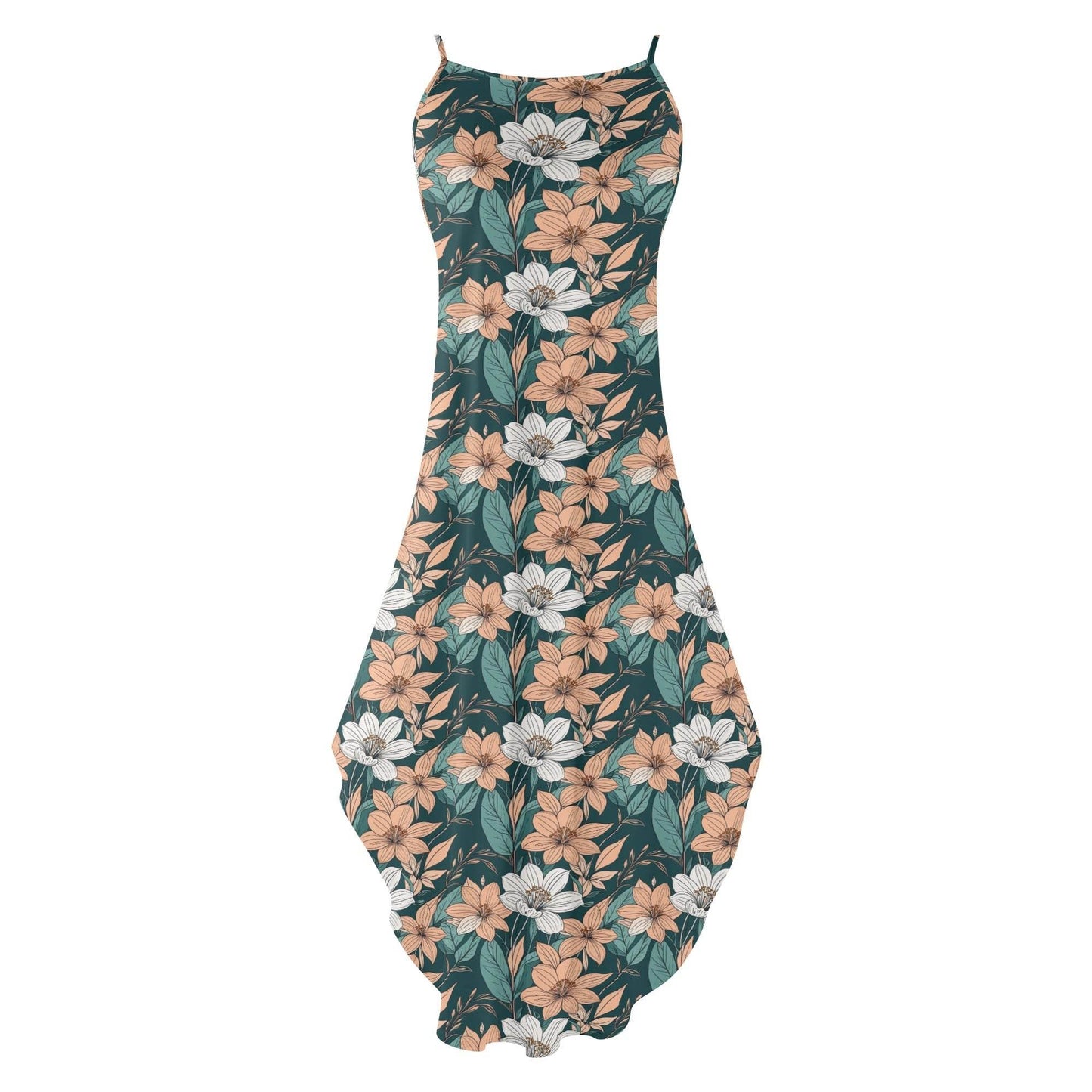 Pastel Floral Women's Elegant Sleeveless Evening Dress - DeRose Seasonal