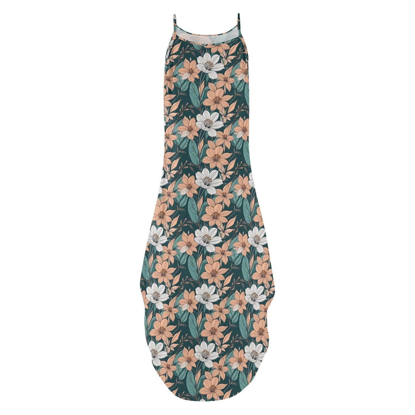 Pastel Floral Women's Elegant Sleeveless Evening Dress - DeRose Seasonal