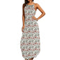 Japan Floral Women's Elegant Sleeveless Evening Dress - DeRose Seasonal
