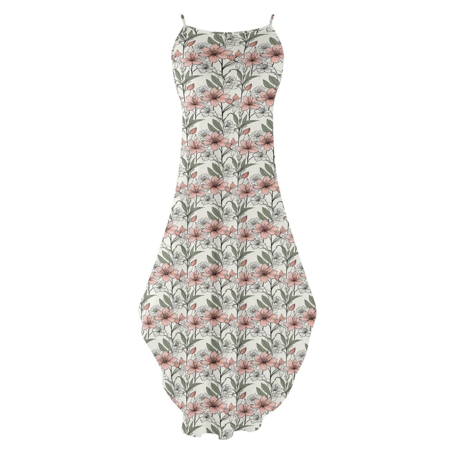 Japan Floral Women's Elegant Sleeveless Evening Dress - DeRose Seasonal
