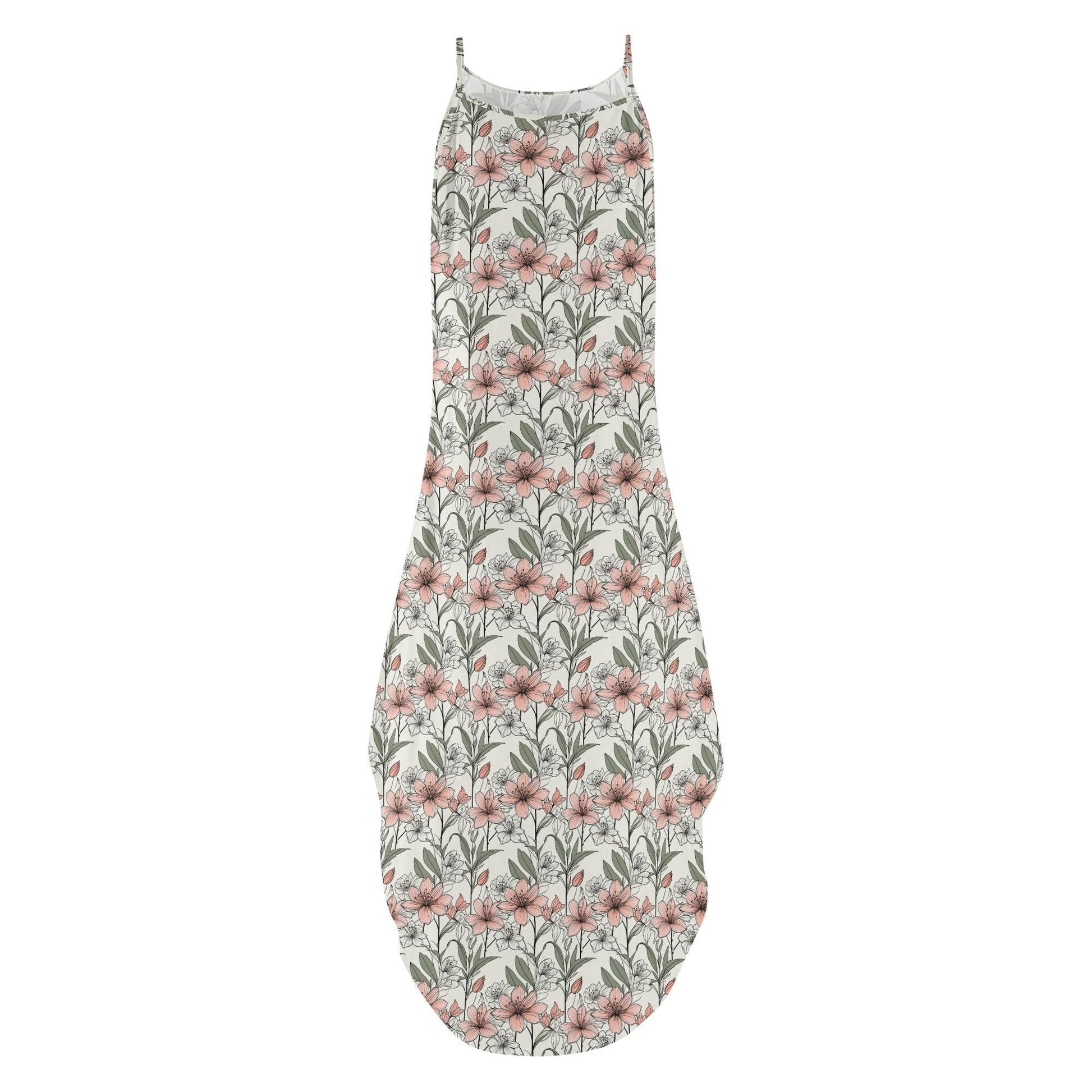 Japan Floral Women's Elegant Sleeveless Evening Dress - DeRose Seasonal