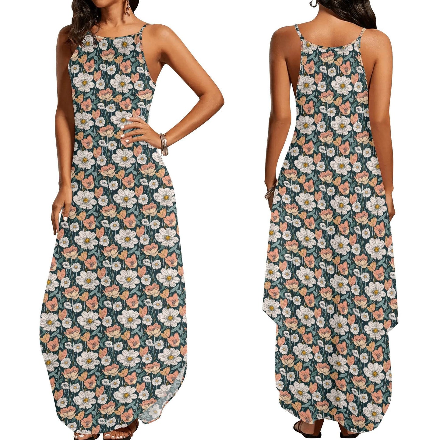 Tulips and Daisy's Women's Elegant Sleeveless Evening Dress - DeRose Seasonal