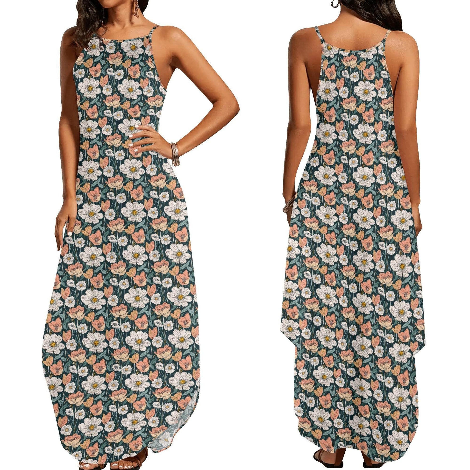 Tulips and Daisy's Women's Elegant Sleeveless Evening Dress - DeRose Seasonal