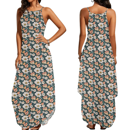 Tulips and Daisy's Women's Elegant Sleeveless Evening Dress - DeRose Seasonal