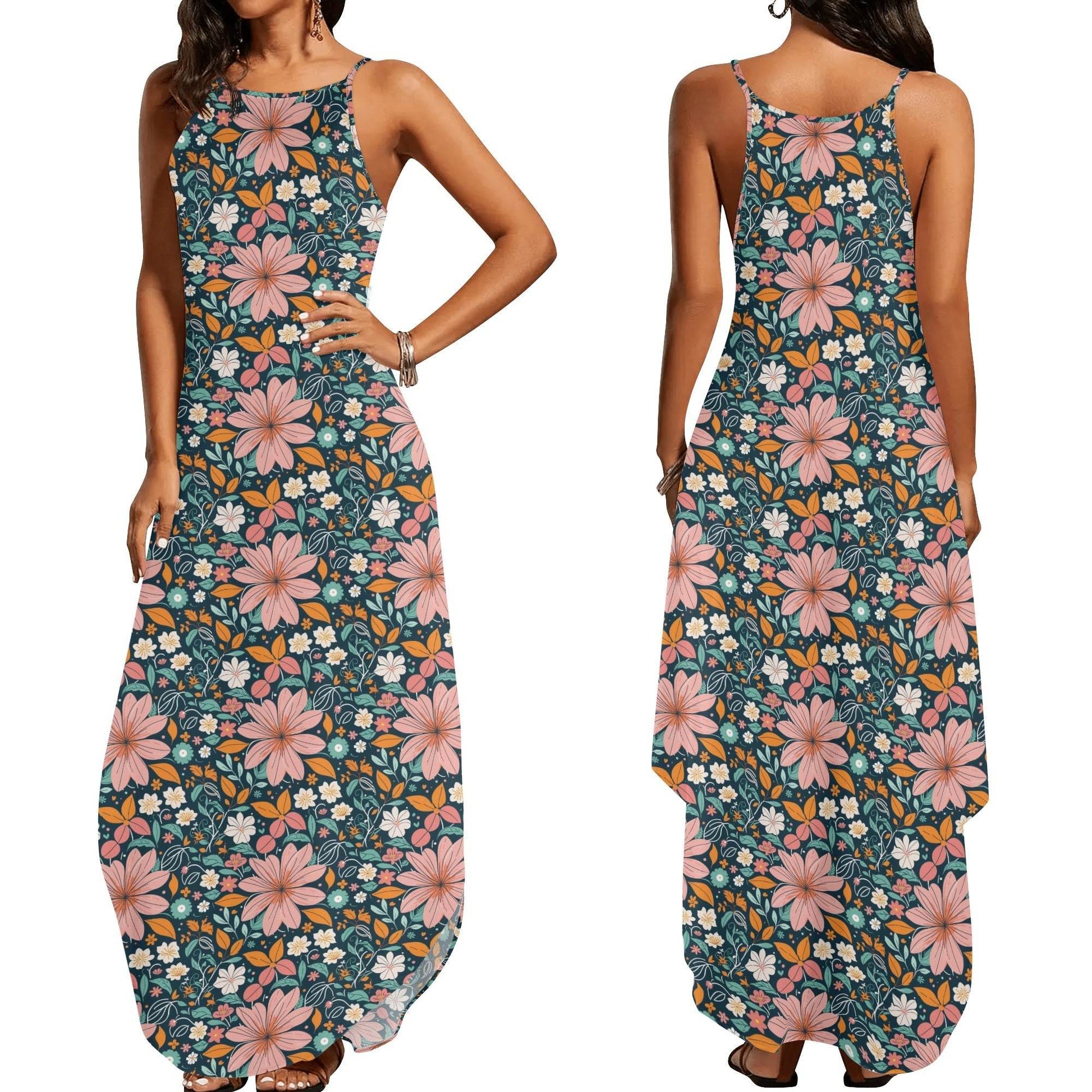 Wild Flowers Women's Elegant Sleeveless Evening Dress - DeRose Seasonal