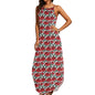 Red Leafy Roses Women's Elegant Sleeveless Evening Dress - DeRose Seasonal