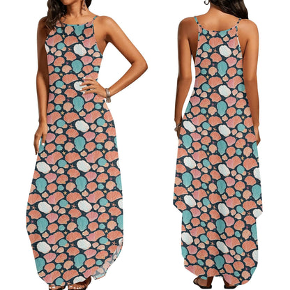 Shells and Stars Womens Elegant Sleeveless Evening Dress - DeRose Seasonal