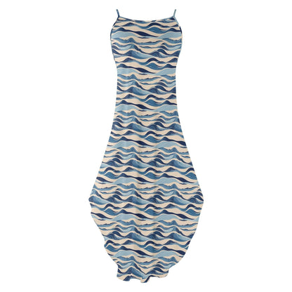 Blue Waves Womens Elegant Sleeveless Evening Dress - DeRose Seasonal